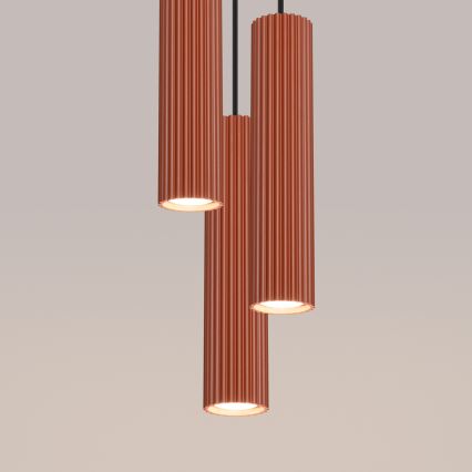 Підвісна люстра KARBON 3xGU10/10W/230V червоний