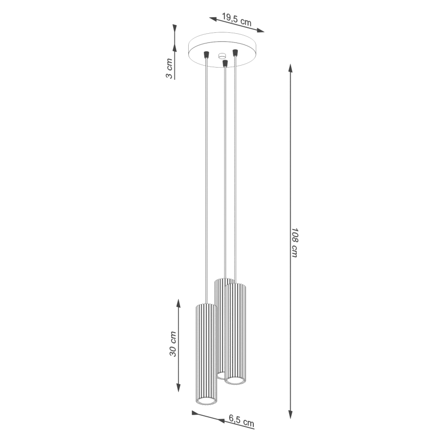Підвісна люстра KARBON 3xGU10/10W/230V червоний