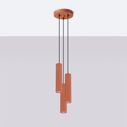 Подвесная люстра KARBON 3xGU10/10W/230V красный
