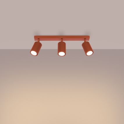 Точковий світильник KARBON 3xGU10/10W/230V червоний