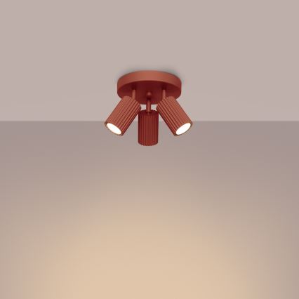 Точковий світильник KARBON 3xGU10/10W/230V червоний