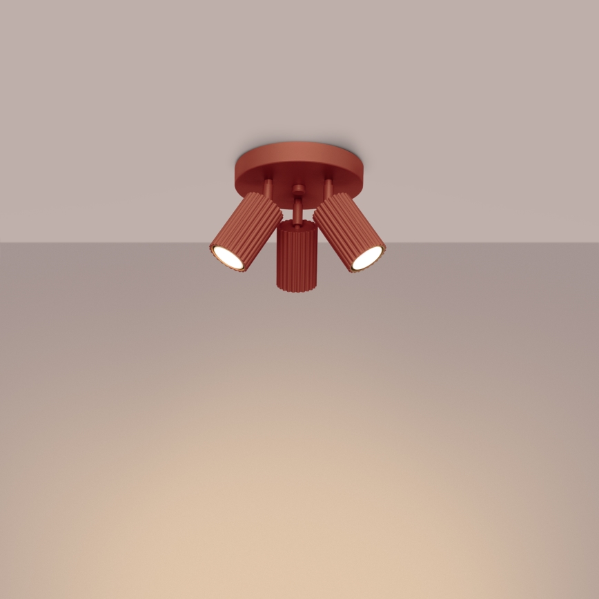 Точковий світильник KARBON 3xGU10/10W/230V червоний