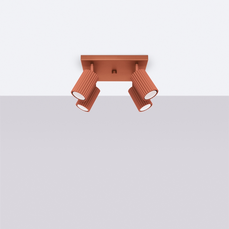 Точечный светильник KARBON 4xGU10/10W/230V красный