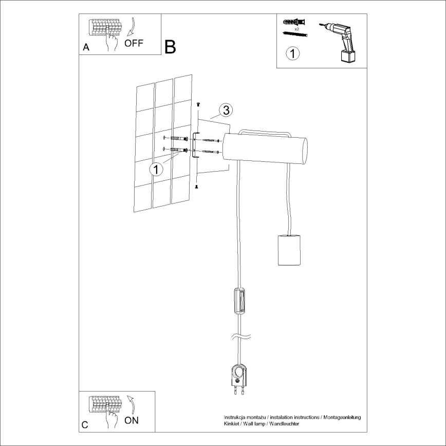 Настенная лампа NIMBI 1xE27/15W/230V бук