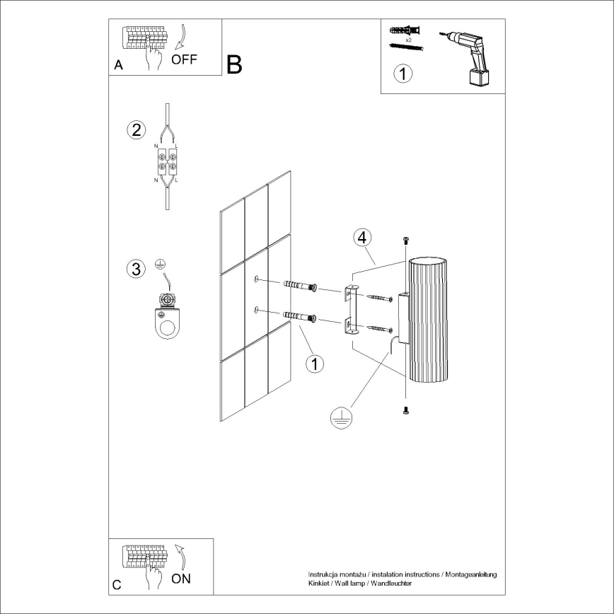 Настенный светильник KARBON 2xGU10/10W/230V золотистый