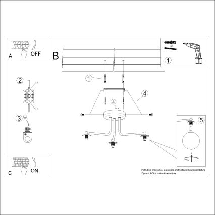 Люстра на штанге ASTRAL 3xG9/8W/230V белый