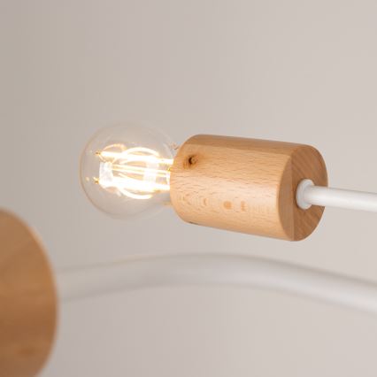 Припотолочная люстра TIMBO 4xE27/15W/230V белый/бежевый/бук