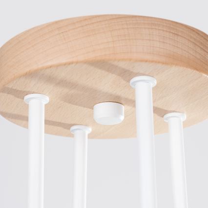 Припотолочная люстра TIMBO 4xE27/15W/230V белый/бежевый/бук