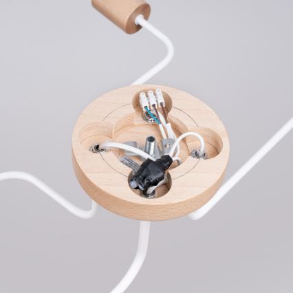 Припотолочная люстра TIMBO 4xE27/15W/230V белый/бежевый/бук