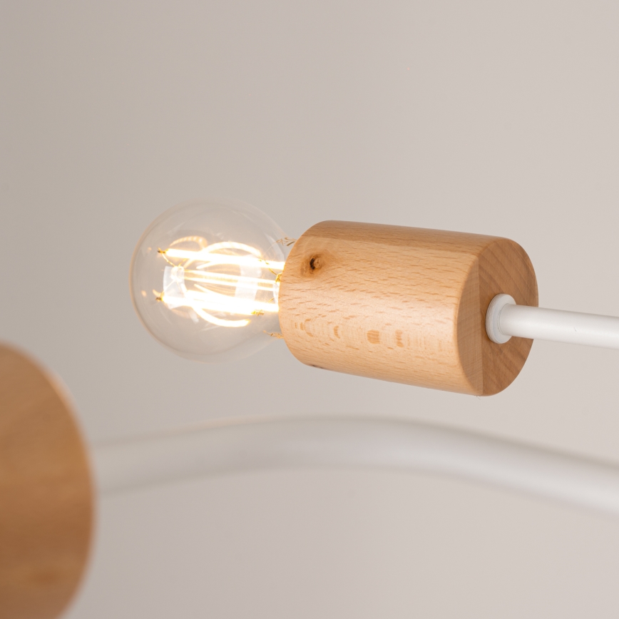 Припотолочная люстра TIMBO 6xE27/15W/230V белый/бежевый/бук