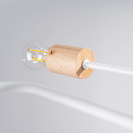 Припотолочная люстра TIMBO 6xE27/15W/230V белый/бежевый/бук