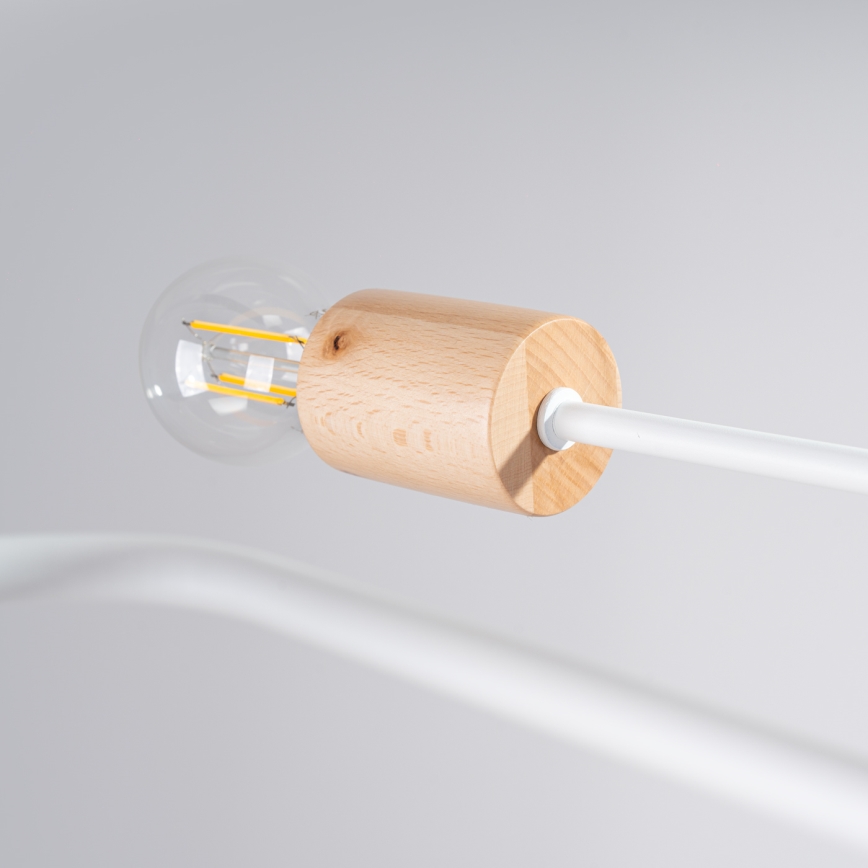 Припотолочная люстра TIMBO 6xE27/15W/230V белый/бежевый/бук