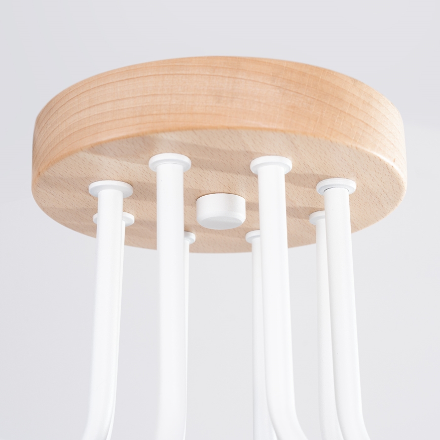 Припотолочная люстра TIMBO 8xE27/15W/230V белый/бежевый/бук