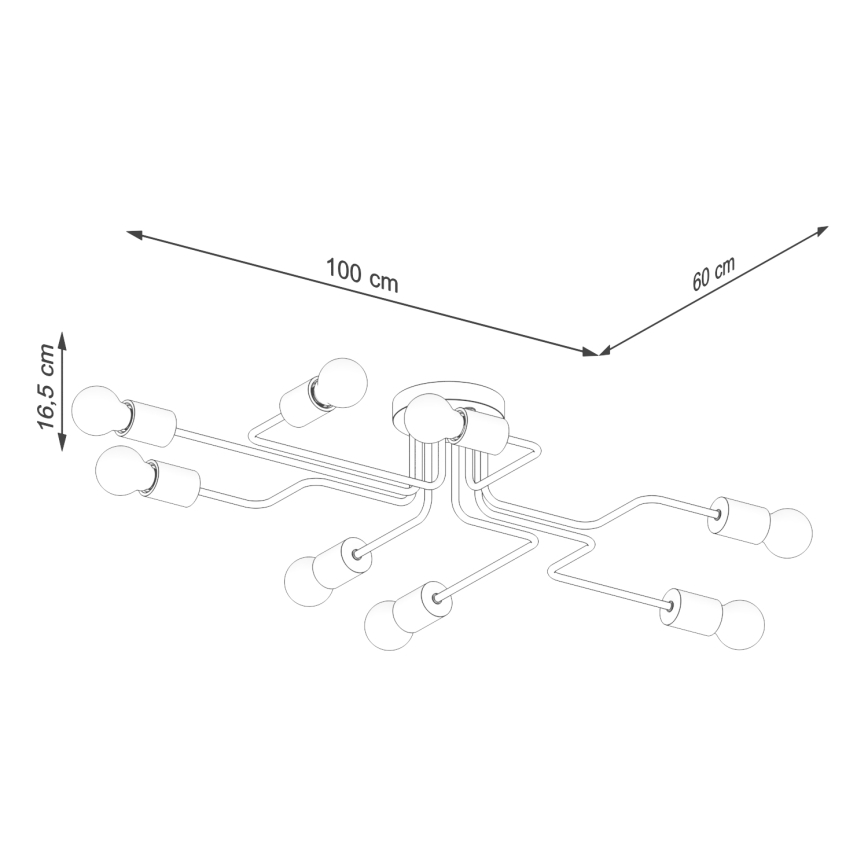 Припотолочная люстра TIMBO 8xE27/15W/230V белый/бежевый/бук