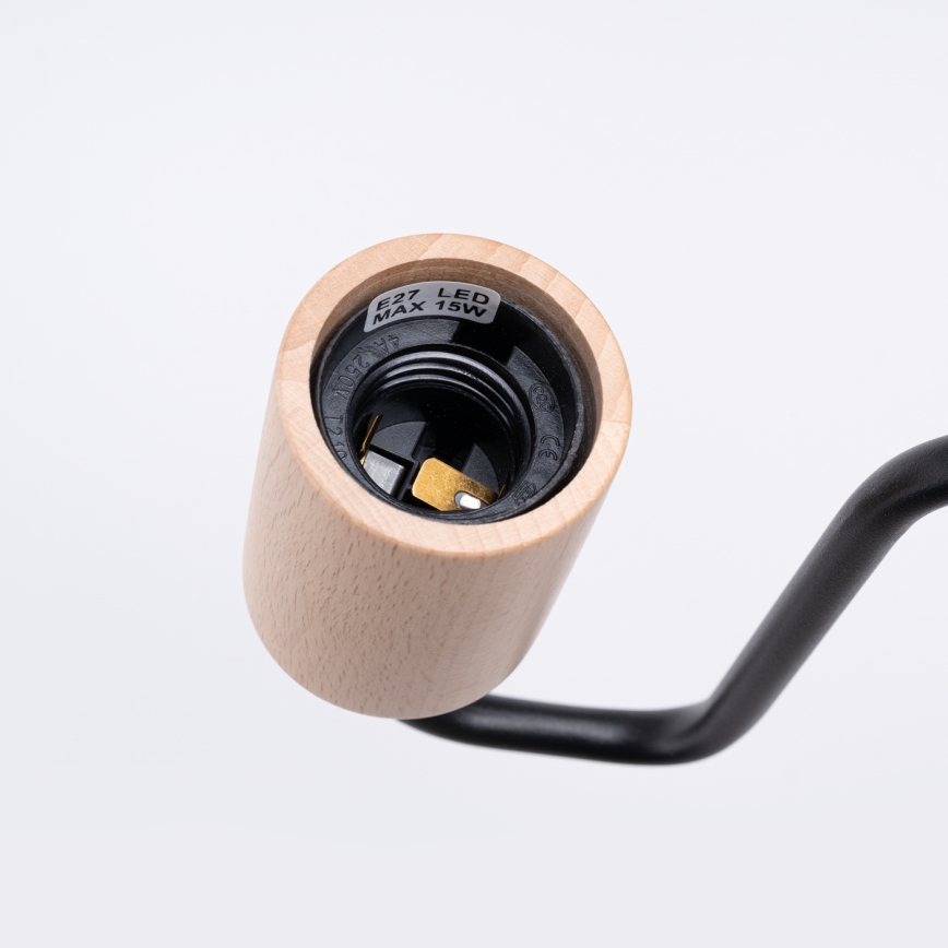 Настенная лампа TIMBO 1xE27/15W/230V черный/бежевый/бук