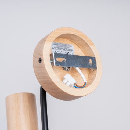 Настенная лампа TIMBO 1xE27/15W/230V черный/бежевый/бук