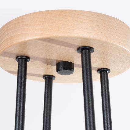 Пристельова люстра TIMBO 4xE27/15W/230V чорний/бежевий/бук