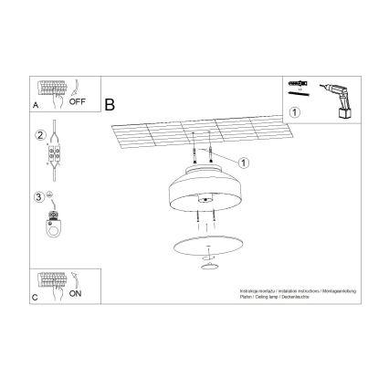 Стельовий світильник OMIQ 4xE27/15W/230V діам. 30 см кремовий