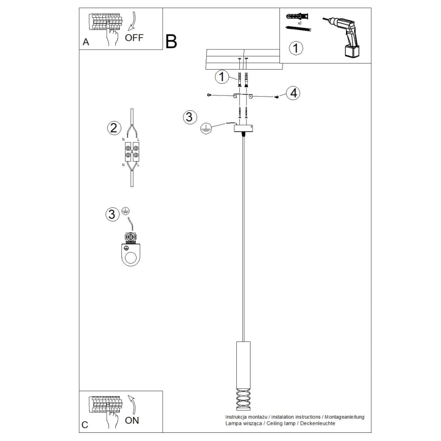 Подвесная люстра LAMI 1xGU10/10W/230V белый