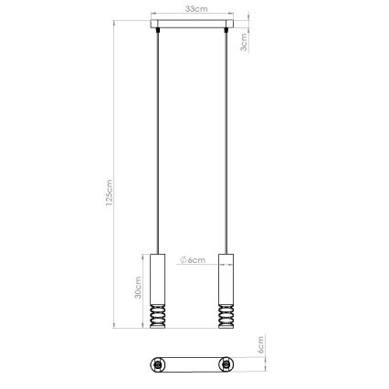 Підвісна люстра LAMI 2xGU10/10W/230V білий