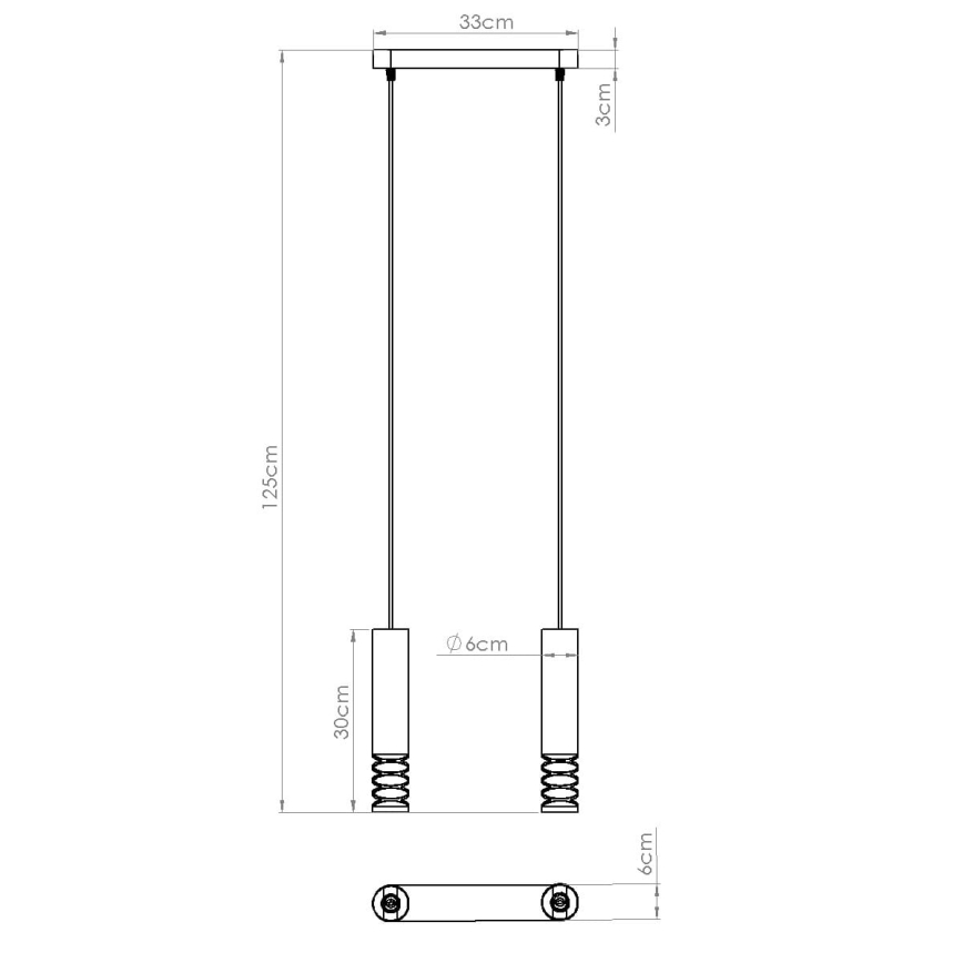 Підвісна люстра LAMI 2xGU10/10W/230V білий
