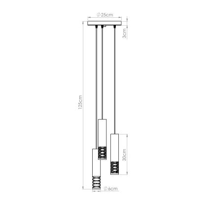 Підвісна люстра LAMI 3xGU10/10W/230V білий