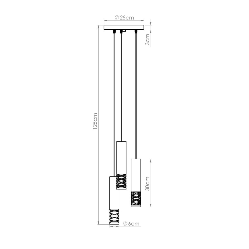 Підвісна люстра LAMI 3xGU10/10W/230V білий