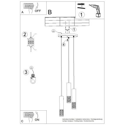 Підвісна люстра LAMI 3xGU10/10W/230V білий