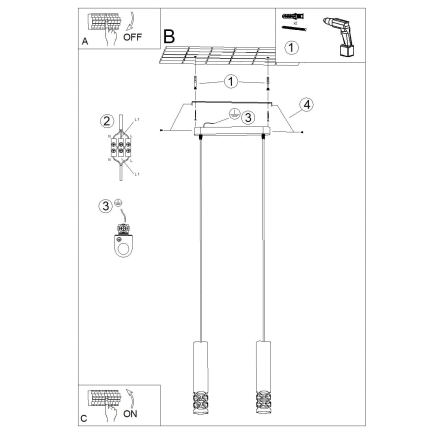 Підвісна люстра LIRO 2xGU10/10W/230V білий
