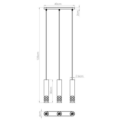 Підвісна люстра LIRO 3xGU10/10W/230V білий