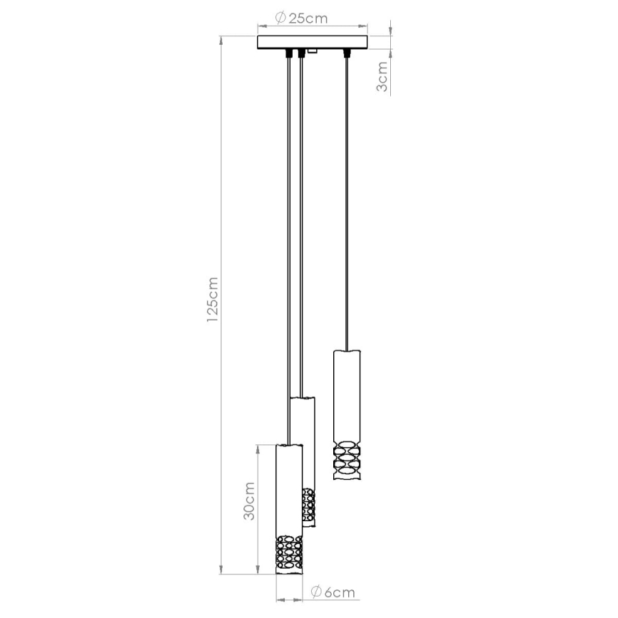 Підвісна люстра LIRO 3xGU10/10W/230V білий