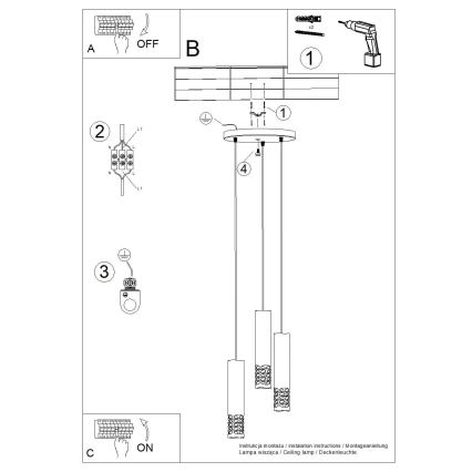 Підвісна люстра LIRO 3xGU10/10W/230V білий