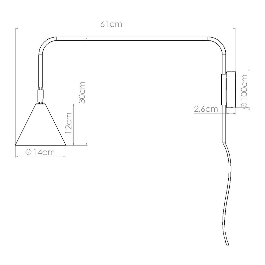Настінна лампа NOX 1xE14/10W/230V чорний