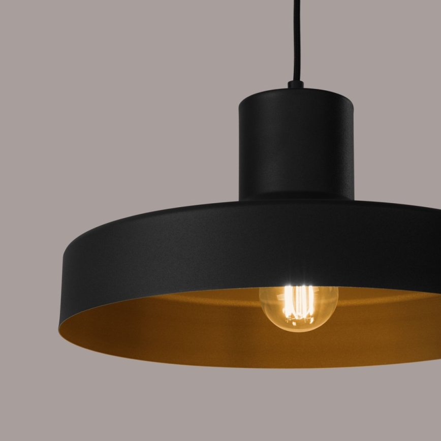 Підвісна люстра BILO 1xE27/15W/230V діаметр 35 см чорний