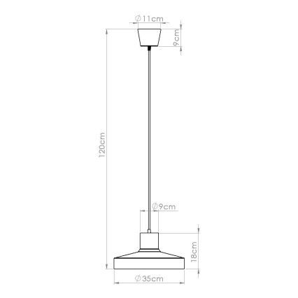 Подвесная люстра BILO 1xE27/15W/230V диаметр 35 см черный