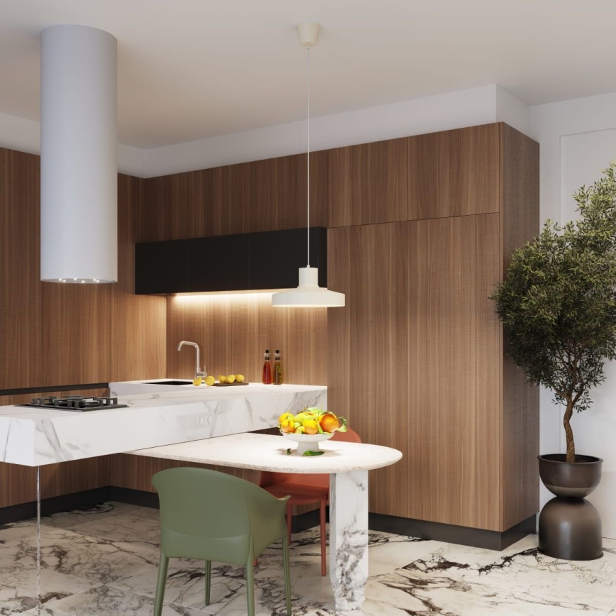 Подвесная люстра BILO 1xE27/15W/230V диаметр 35 см кремовый