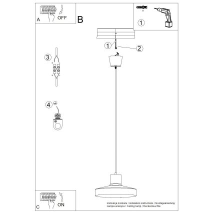 Підвісна люстра BILO 1xE27/15W/230V діаметр 35 см помаранчевий