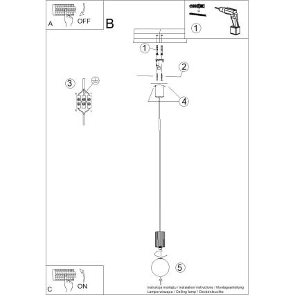 Подвесная люстра HALO 1xG9/8W/230V диаметр 12 см черный