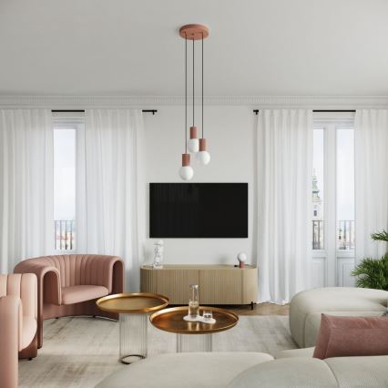 Підвісна люстра HALO 3xG9/8W/230V діаметр 25 см коричневий