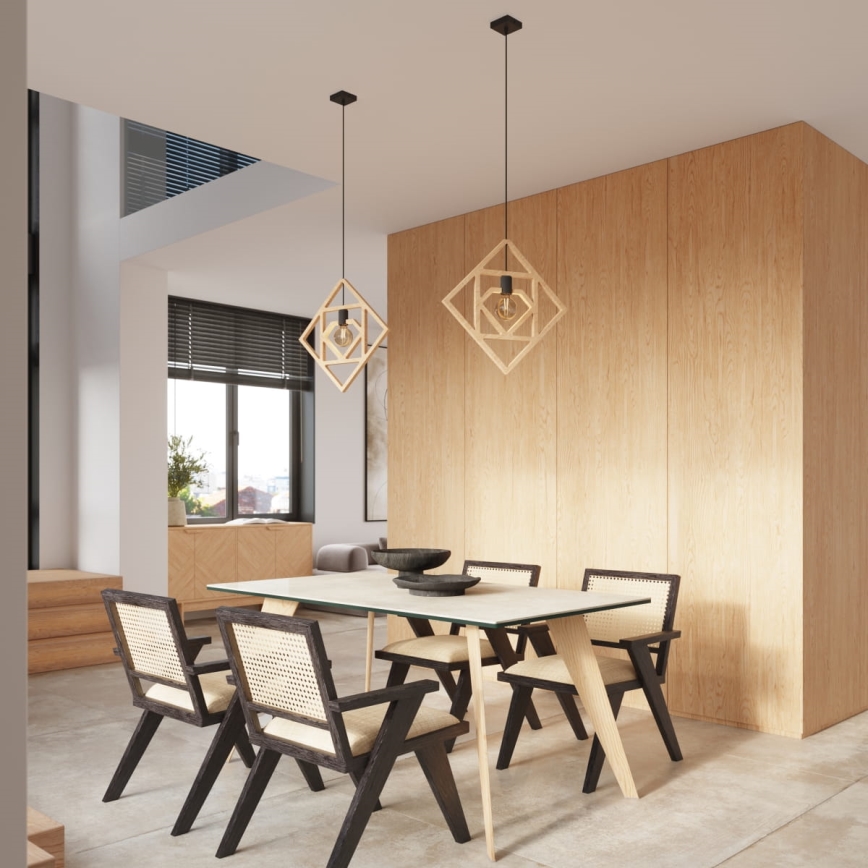 Подвесная люстра CARO 1xE27/15W/230V бук
