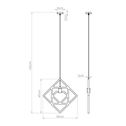 Подвесная люстра CARO 1xE27/15W/230V бук
