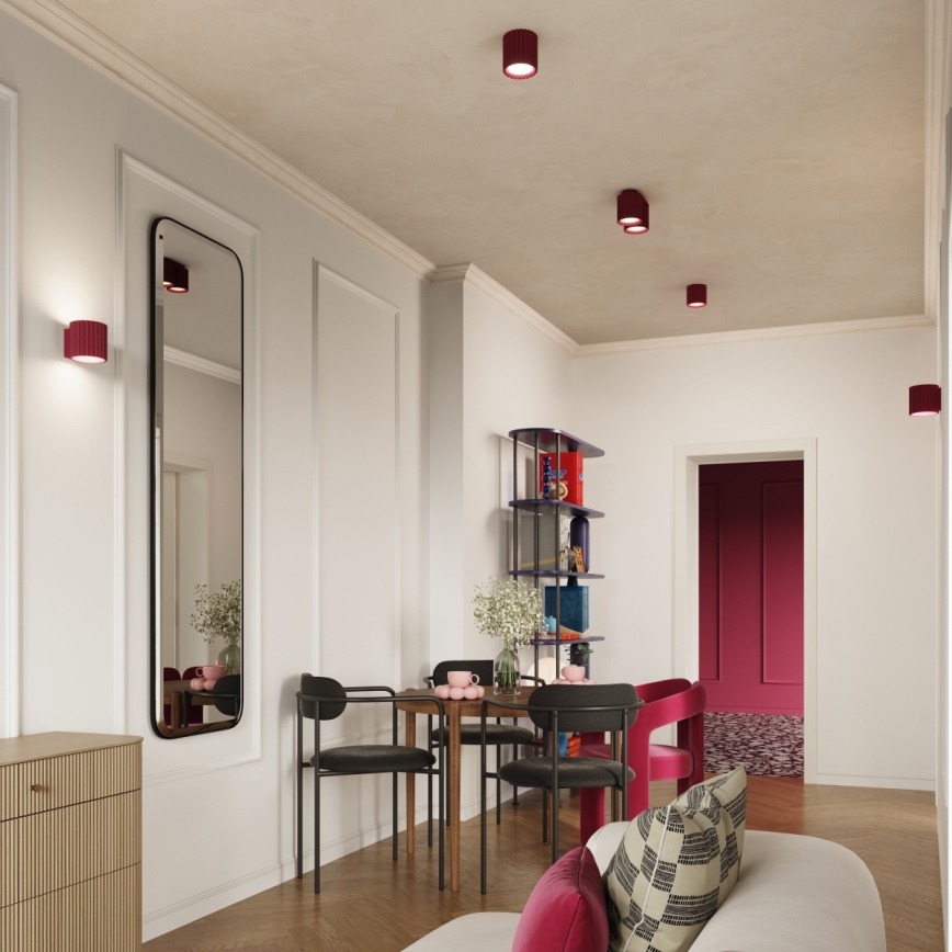 Точковий світильник AURA 1xGU10/10W/230V 10 см червоний