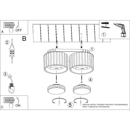 Точковий світильник AURA 2xGX53/10W/230V червоний