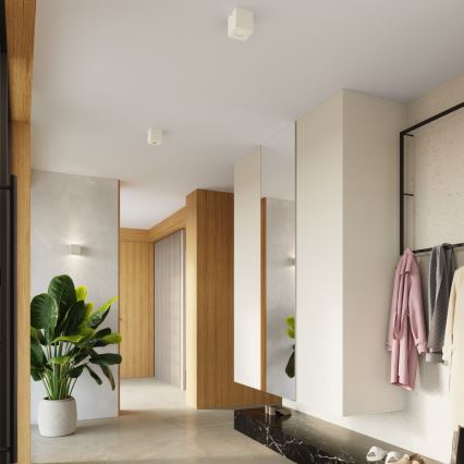 Точечный светильник QUAD 1xGU10/10W/230V бетон/кремовый