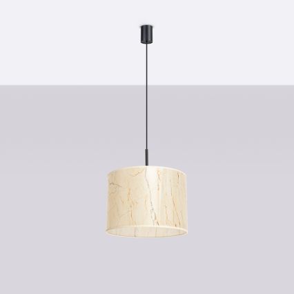 Люстра на тросе NEVIA 1xE27/15W/230V, диаметр 40 см, бежевый цвет/мраморный декор