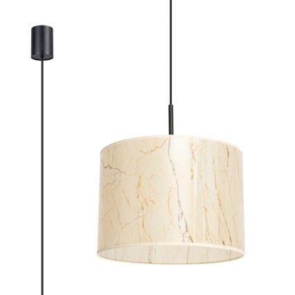 Люстра на тросе NEVIA 1xE27/15W/230V, диаметр 40 см, бежевый цвет/мраморный декор