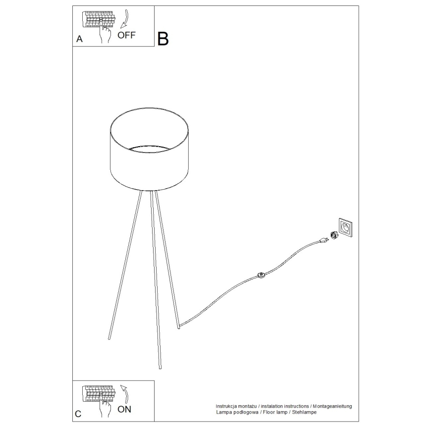 Підлогова лампа NEVIA 1xE27/15W/230V тауп