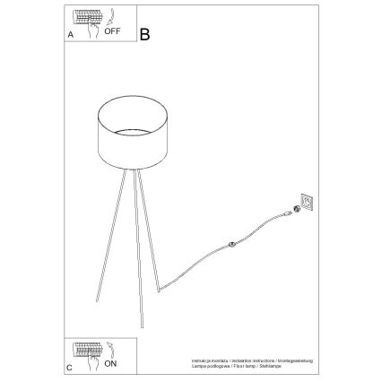 Торшер NEVIA 1xE27/15W/230V тауп