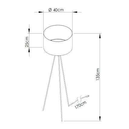 Підлогова лампа NEVIA 1xE27/15W/230V синя