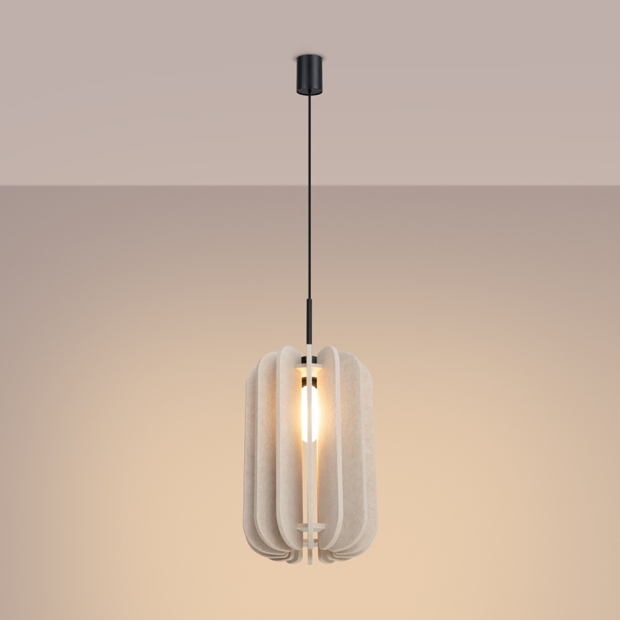 Люстра на шнуре MULA 1xE27/15W/230V, диаметр 27 см, кремовая